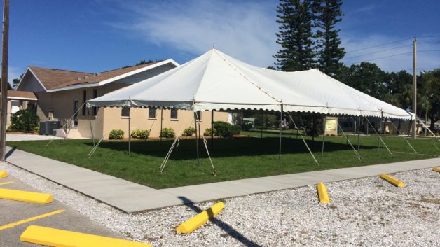 church ground breaking tent event